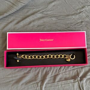 Juicy Couture Gold Chain Bracelet with Heart Charm